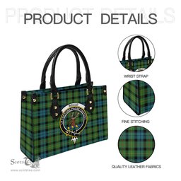 Scottish Rollo Ancient Tartan Leather Bag for Women with Family Crest Scottish Plaid Tartan Plaid - ScotsTee - scotstee.com