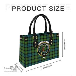 Scottish Rollo Ancient Tartan Leather Bag for Women with Family Crest Scottish Plaid Tartan Plaid - ScotsTee - scotstee.com