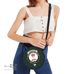 Scottish Robertson Hunting Tartan Round Crossbody Bags - Round Purse with Family Crest Scottish Plaid Tartan Plaid - ScotsTee - scotstee.com