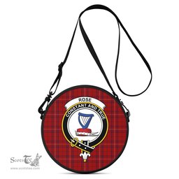 Scottish Rose of Kilravock Tartan Round Crossbody Bags - Round Purse with Family Crest Scottish Plaid Tartan Plaid - ScotsTee - scotstee.com