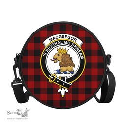 Scottish Rob Roy Macgregor Tartan Round Crossbody Bags - Round Purse with Family Crest Scottish Plaid Tartan Plaid - ScotsTee - scotstee.com