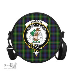Scottish Watson Tartan Round Crossbody Bags - Round Purse with Family Crest Scottish Plaid Tartan Plaid - ScotsTee - scotstee.com