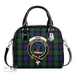 Scottish Rose Hunting Tartan Shoulder Handbags with Family Crest Scottish Plaid Tartan Plaid - ScotsTee - scotstee.com