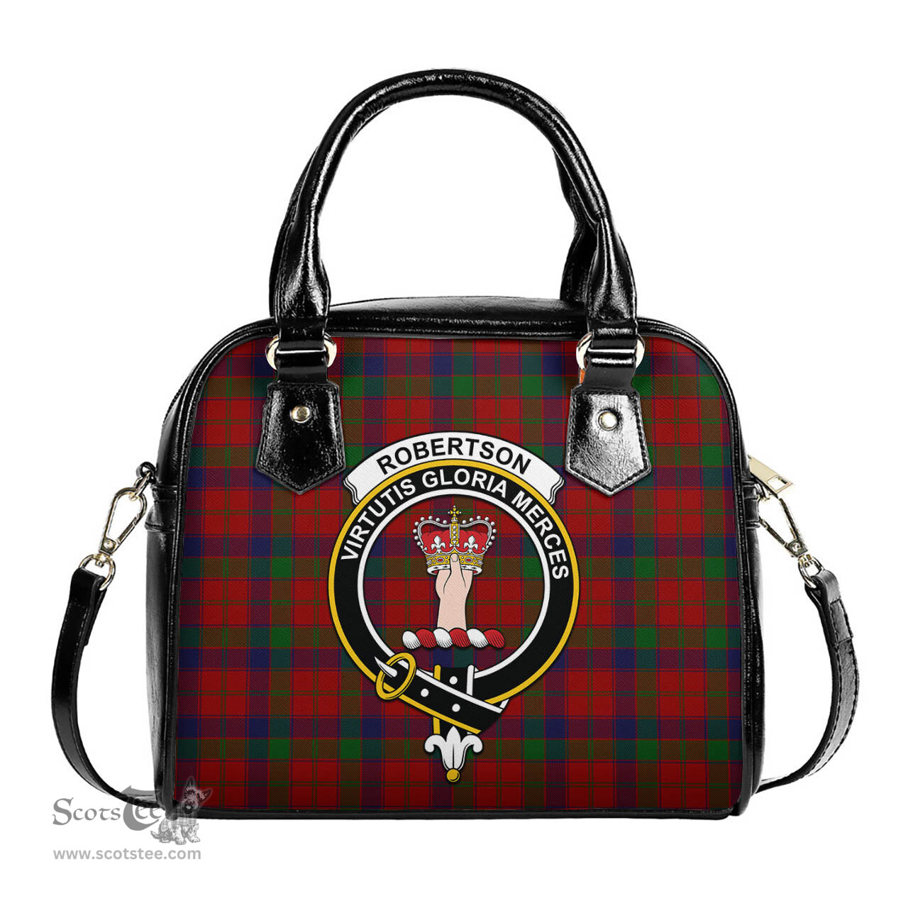 Scottish Robertson Tartan Shoulder Handbags with Family Crest Scottish Plaid Tartan Plaid - ScotsTee - scotstee.com