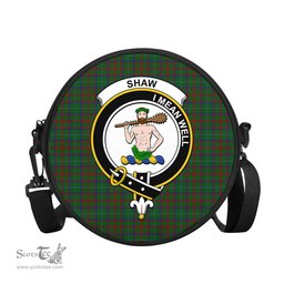 Scottish Shaw of Tordarroch Green Hunting Tartan Round Crossbody Bags - Round Purse with Family Crest Scottish Plaid Tartan Plaid - ScotsTee - scotstee.com