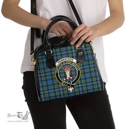 Scottish Robertson Hunting Ancient Tartan Shoulder Handbags with Family Crest Scottish Plaid Tartan Plaid - ScotsTee - scotstee.com