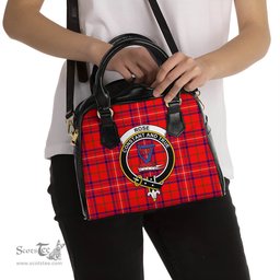 Scottish Rose Modern Tartan Shoulder Handbags with Family Crest Scottish Plaid Tartan Plaid - ScotsTee - scotstee.com