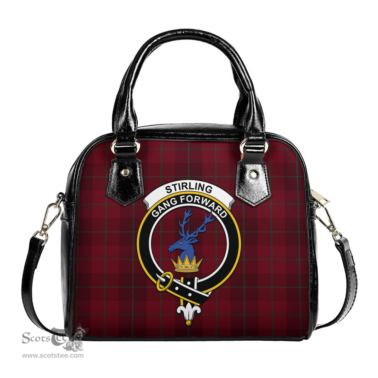 Scottish Stirling of Keir Tartan Shoulder Handbags with Family Crest Scottish Plaid Tartan Plaid - ScotsTee - scotstee.com
