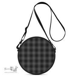 Scottish Stewart Mourning Tartan Round Crossbody Bags - Round Purse Scottish Plaid Tartan Plaid - ScotsTee - scotstee.com