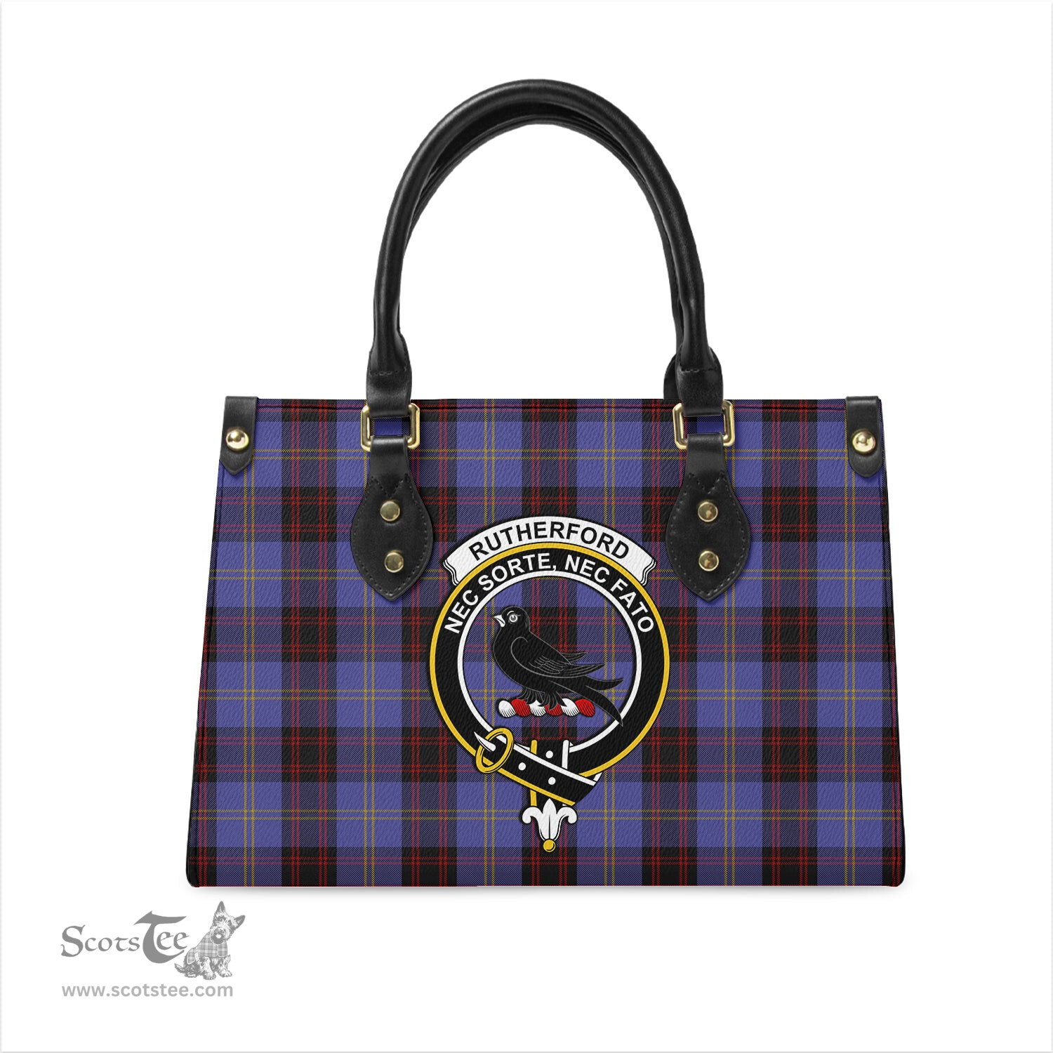Scottish Rutherford Tartan Leather Bag for Women with Family Crest Scottish Plaid Tartan Plaid - ScotsTee - scotstee.com