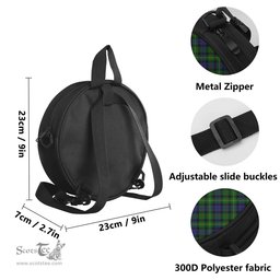 Scottish Rollo Tartan Round Crossbody Bags - Round Purse with Family Crest Scottish Plaid Tartan Plaid - ScotsTee - scotstee.com