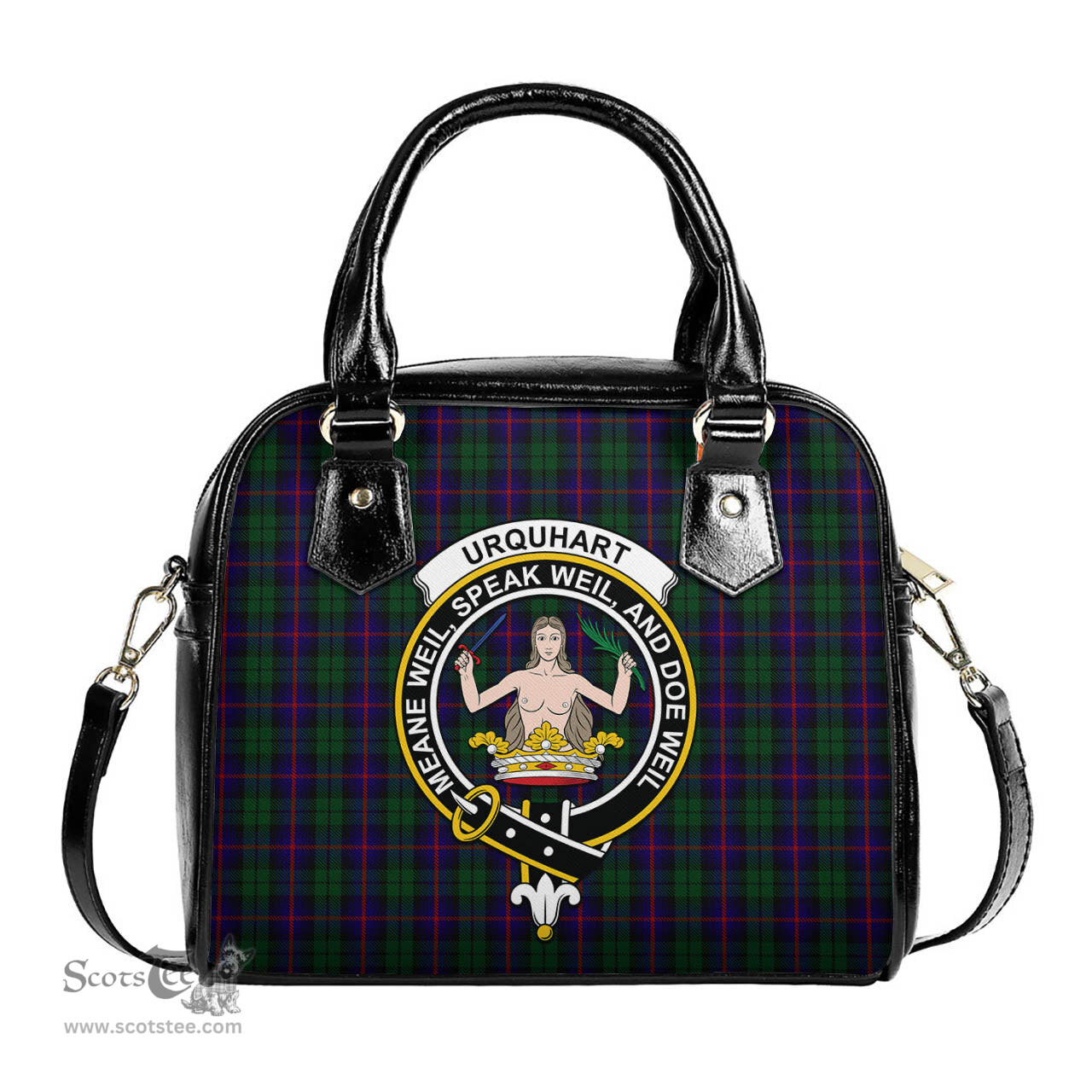 Scottish Urquhart Tartan Shoulder Handbags with Family Crest Scottish Plaid Tartan Plaid - ScotsTee - scotstee.com