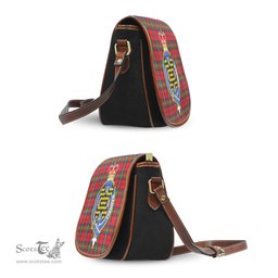 Scottish Waddell (Fife), Greg Tartan Saddle Crossbody Bag with Family Crest Scottish Plaid Tartan Plaid - ScotsTee - scotstee.com
