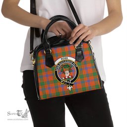Scottish Ross Ancient Tartan Shoulder Handbags with Family Crest Scottish Plaid Tartan Plaid - ScotsTee - scotstee.com