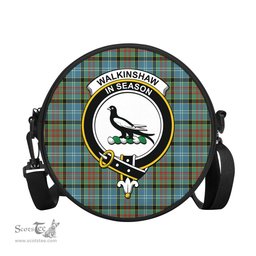 Scottish Walkinshaw Tartan Round Crossbody Bags - Round Purse with Family Crest Scottish Plaid Tartan Plaid - ScotsTee - scotstee.com