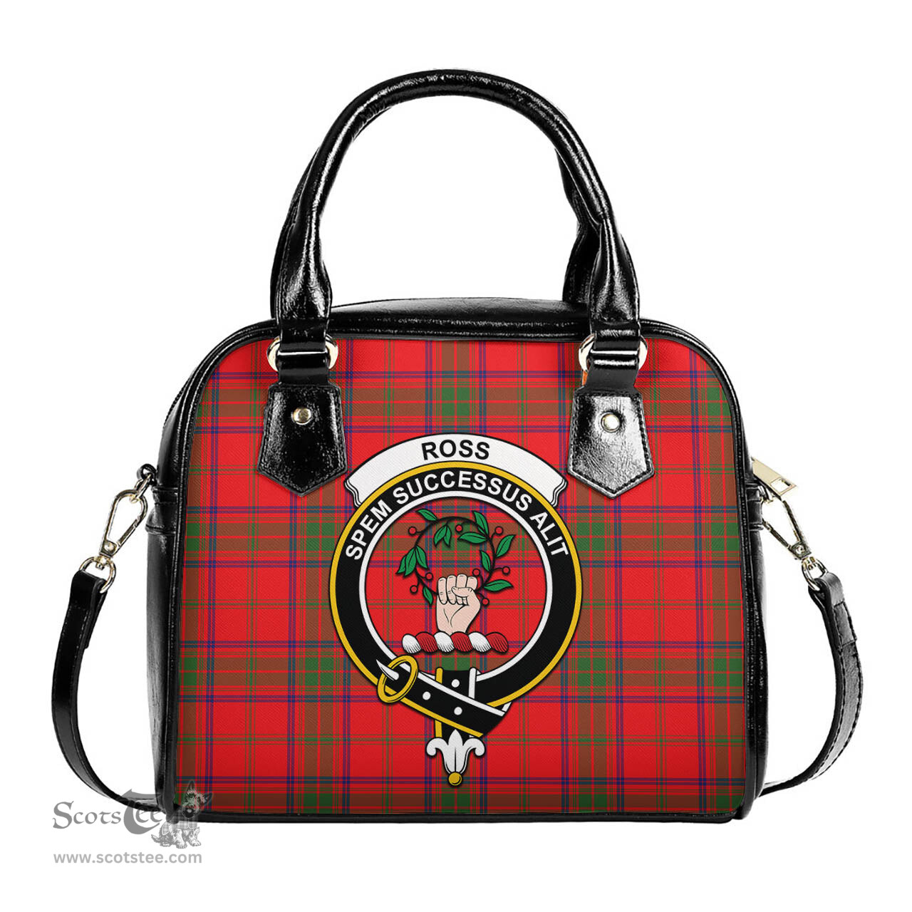 Scottish Ross Modern Tartan Shoulder Handbags with Family Crest Scottish Plaid Tartan Plaid - ScotsTee - scotstee.com
