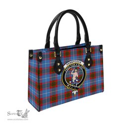 Scottish Pennycook Tartan Leather Bag for Women with Family Crest Scottish Plaid Tartan Plaid - ScotsTee - scotstee.com