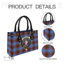 Scottish Pennycook Tartan Leather Bag for Women with Family Crest Scottish Plaid Tartan Plaid - ScotsTee - scotstee.com