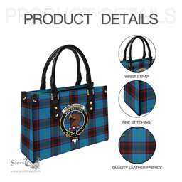 Scottish Wedderburn Tartan Leather Bag for Women with Family Crest Scottish Plaid Tartan Plaid - ScotsTee - scotstee.com