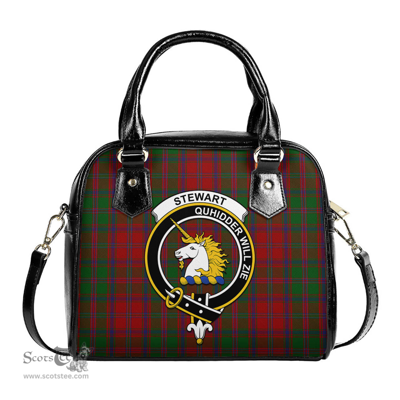 Scottish Stewart of Appin Tartan Shoulder Handbags with Family Crest Scottish Plaid Tartan Plaid - ScotsTee - scotstee.com