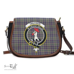 Scottish Taylor Weathered Tartan Saddle Crossbody Bag with Family Crest Scottish Plaid Tartan Plaid - ScotsTee - scotstee.com