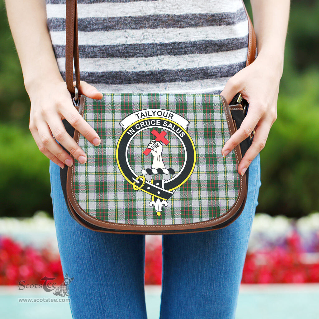 Scottish Taylor Dress Tartan Saddle Crossbody Bag with Family Crest Scottish Plaid Tartan Plaid - ScotsTee - scotstee.com