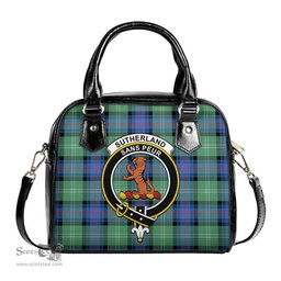 Scottish Sutherland Ancient Tartan Shoulder Handbags with Family Crest Scottish Plaid Tartan Plaid - ScotsTee - scotstee.com