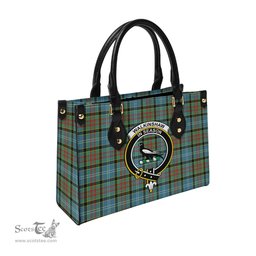 Scottish Walkinshaw Tartan Leather Bag for Women with Family Crest Scottish Plaid Tartan Plaid - ScotsTee - scotstee.com