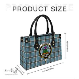 Scottish Thomson Tartan Leather Bag for Women with Family Crest Scottish Plaid Tartan Plaid - ScotsTee - scotstee.com