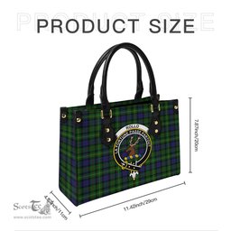 Scottish Rollo Tartan Leather Bag for Women with Family Crest Scottish Plaid Tartan Plaid - ScotsTee - scotstee.com