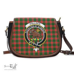 Scottish Pollock Modern Tartan Saddle Crossbody Bag with Family Crest Scottish Plaid Tartan Plaid - ScotsTee - scotstee.com