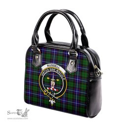 Scottish Russell Modern Tartan Shoulder Handbags with Family Crest Scottish Plaid Tartan Plaid - ScotsTee - scotstee.com