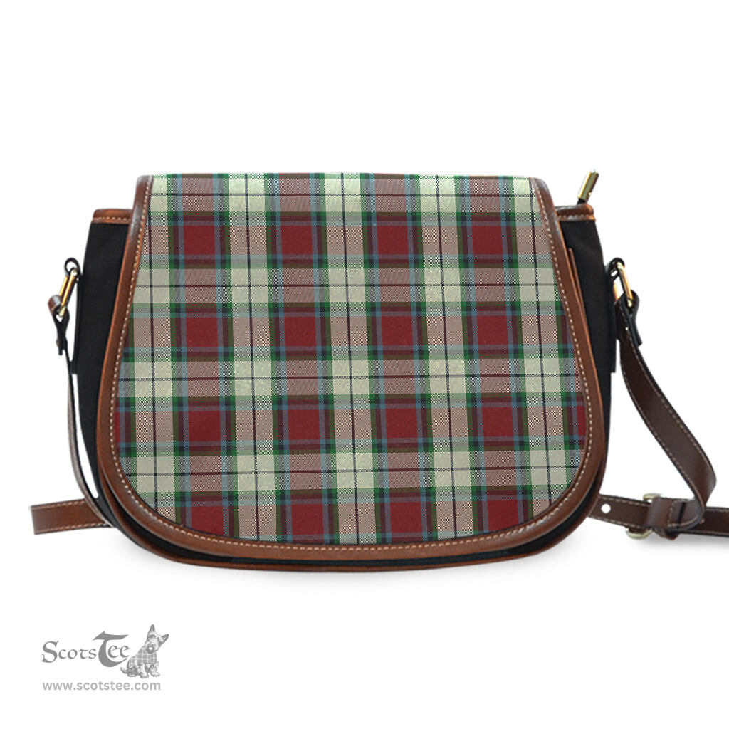 Scottish Rose White Dress Tartan Saddle Crossbody Bag Scottish Plaid Tartan Plaid - ScotsTee - scotstee.com