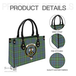 Scottish Whitelaw Tartan Leather Bag for Women with Family Crest Scottish Plaid Tartan Plaid - ScotsTee - scotstee.com