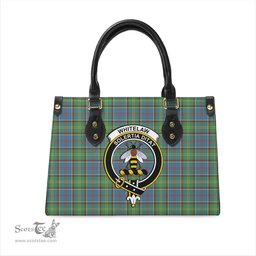 Scottish Whitelaw Tartan Leather Bag for Women with Family Crest Scottish Plaid Tartan Plaid - ScotsTee - scotstee.com