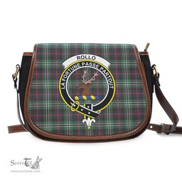 Scottish Rollo Hunting Tartan Saddle Crossbody Bag with Family Crest Scottish Plaid Tartan Plaid - ScotsTee - scotstee.com