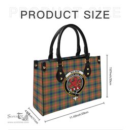 Scottish Wilson Ancient Tartan Leather Bag for Women with Family Crest Scottish Plaid Tartan Plaid - ScotsTee - scotstee.com