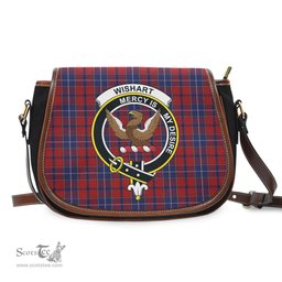 Scottish Wishart Dress Tartan Saddle Crossbody Bag with Family Crest Scottish Plaid Tartan Plaid - ScotsTee - scotstee.com