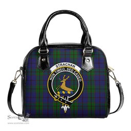 Scottish Strachan Tartan Shoulder Handbags with Family Crest Scottish Plaid Tartan Plaid - ScotsTee - scotstee.com