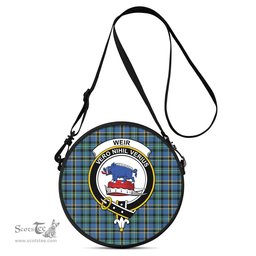 Scottish Weir Ancient Tartan Round Crossbody Bags - Round Purse with Family Crest Scottish Plaid Tartan Plaid - ScotsTee - scotstee.com
