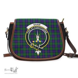Scottish Shaw Modern Tartan Saddle Crossbody Bag with Family Crest Scottish Plaid Tartan Plaid - ScotsTee - scotstee.com