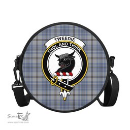 Scottish Tweedie Tartan Round Crossbody Bags - Round Purse with Family Crest Scottish Plaid Tartan Plaid - ScotsTee - scotstee.com