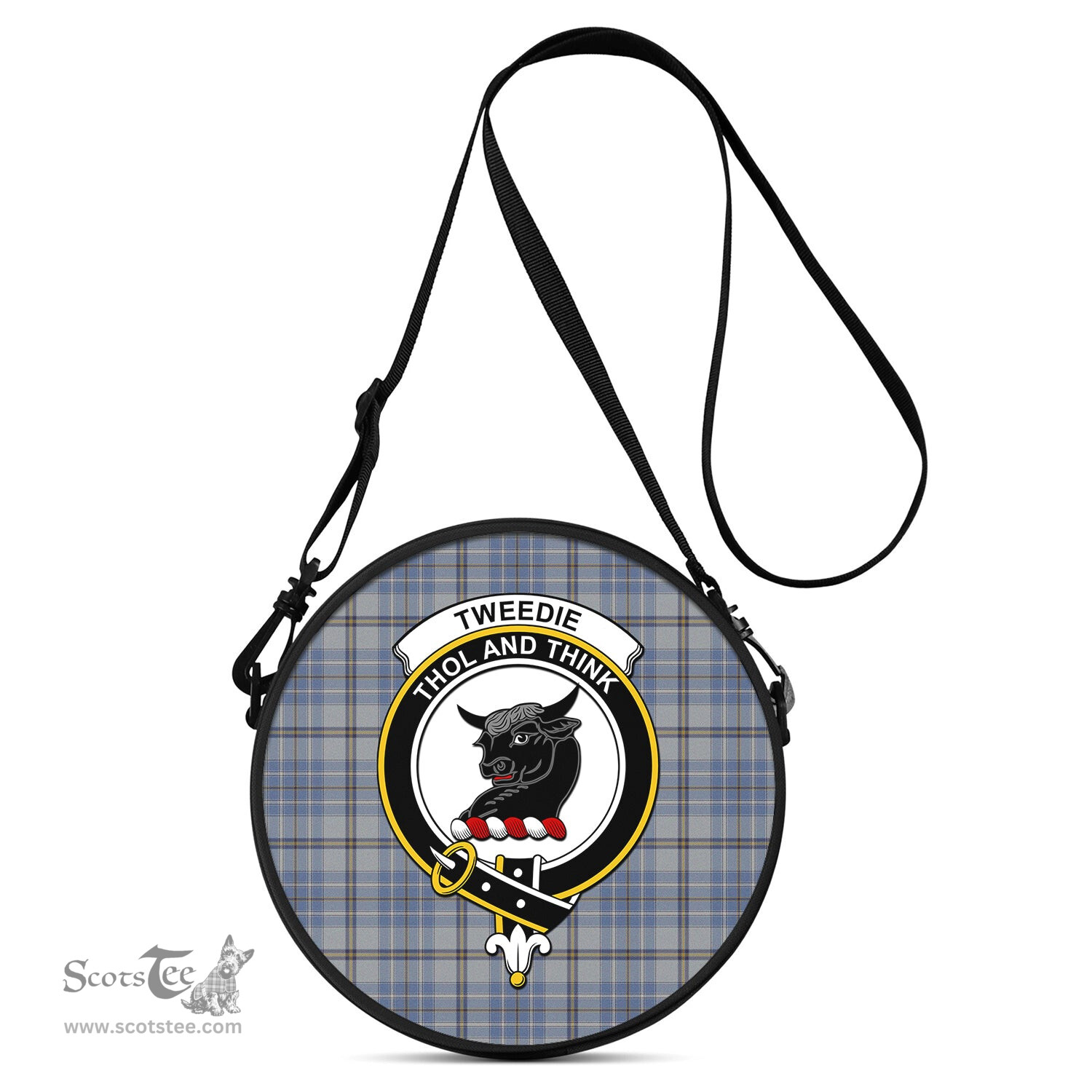 Scottish Tweedie Tartan Round Crossbody Bags - Round Purse with Family Crest Scottish Plaid Tartan Plaid - ScotsTee - scotstee.com