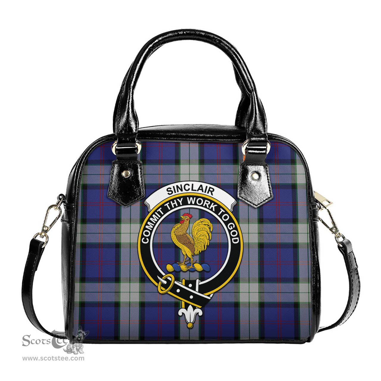 Scottish Sinclair Dress Tartan Shoulder Handbags with Family Crest Scottish Plaid Tartan Plaid - ScotsTee - scotstee.com