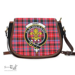 Scottish Udny Tartan Saddle Crossbody Bag with Family Crest Scottish Plaid Tartan Plaid - ScotsTee - scotstee.com