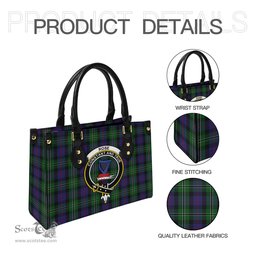 Scottish Rose Hunting Tartan Leather Bag for Women with Family Crest Scottish Plaid Tartan Plaid - ScotsTee - scotstee.com