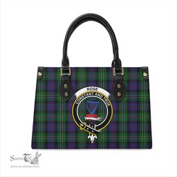 Scottish Rose Hunting Tartan Leather Bag for Women with Family Crest Scottish Plaid Tartan Plaid - ScotsTee - scotstee.com