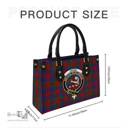 Scottish Skene of Cromar Tartan Leather Bag for Women with Family Crest Scottish Plaid Tartan Plaid - ScotsTee - scotstee.com