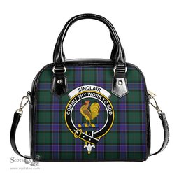 Scottish Sinclair Hunting Modern Tartan Shoulder Handbags with Family Crest Scottish Plaid Tartan Plaid - ScotsTee - scotstee.com