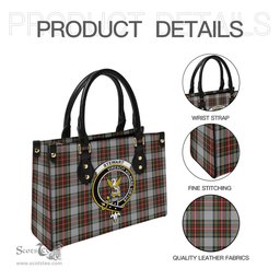 Scottish Stewart Dress Tartan Leather Bag for Women with Family Crest Scottish Plaid Tartan Plaid - ScotsTee - scotstee.com